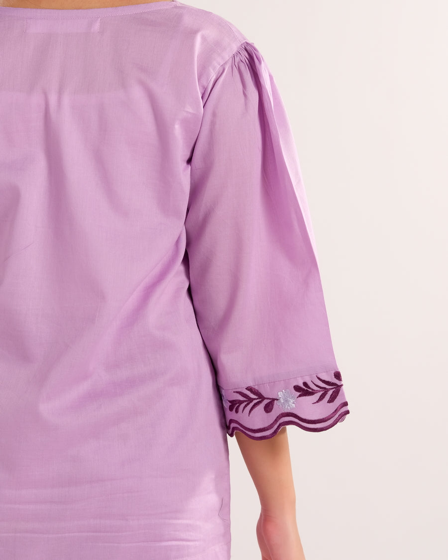 Lavender Bloom Charm - 2pcs - Embroidered - Lawn/Cotton - 2pcs-ready-to-wear - Sprinkles Pakistan