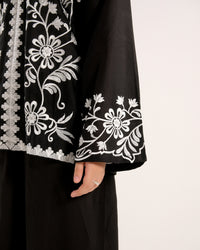 Midnight Vine Black - 2pcs - Embroidered - Cambric - 2pcs-ready-to-wear - Sprinkles Pakistan