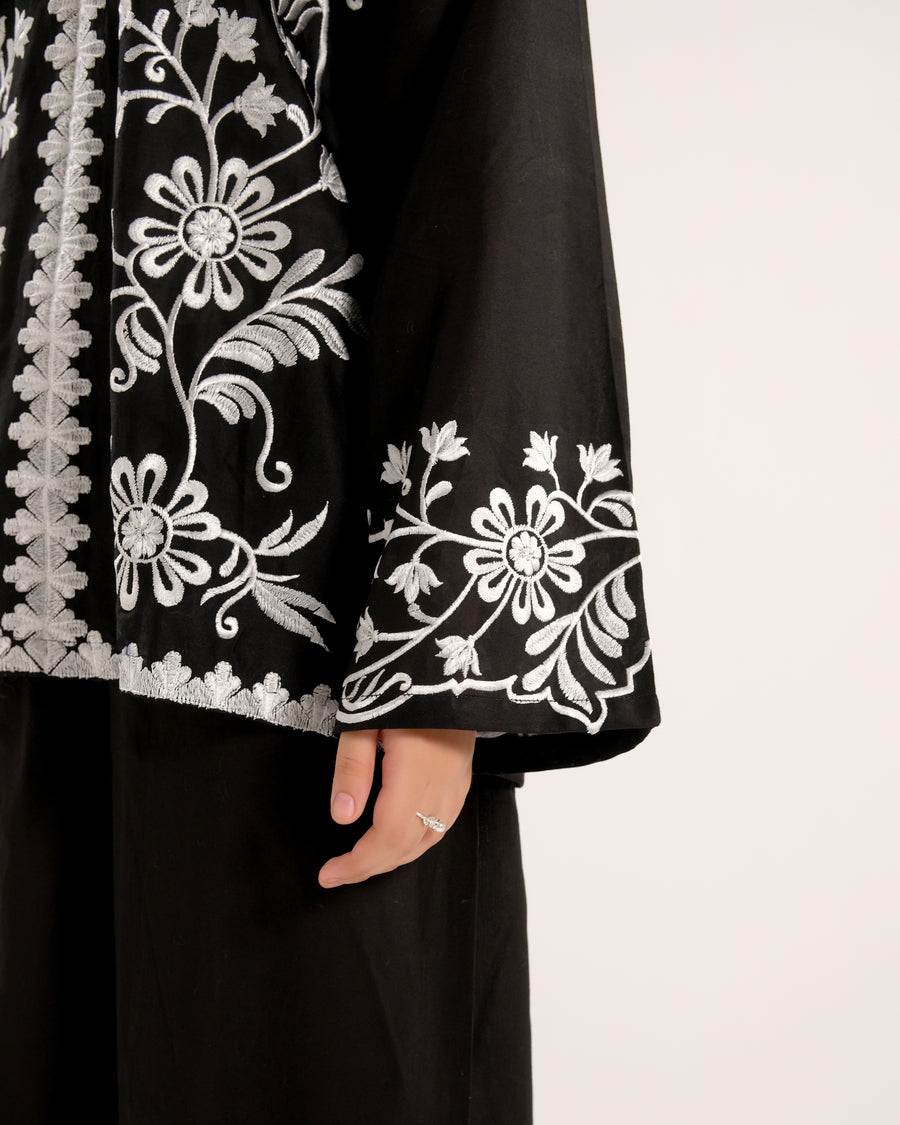 Midnight Vine Black - 2pcs - Embroidered - Cambric - 2pcs-ready-to-wear - Sprinkles Pakistan