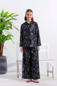 Midnight Scribbles - 2pcs - Poly Cambric - 2pcs-ready-to-wear - Sprinkles Pakistan