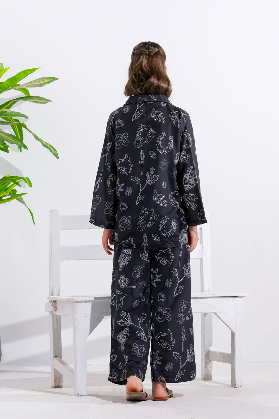 Midnight Scribbles - 2pcs - Poly Cambric - 2pcs-ready-to-wear - Sprinkles Pakistan