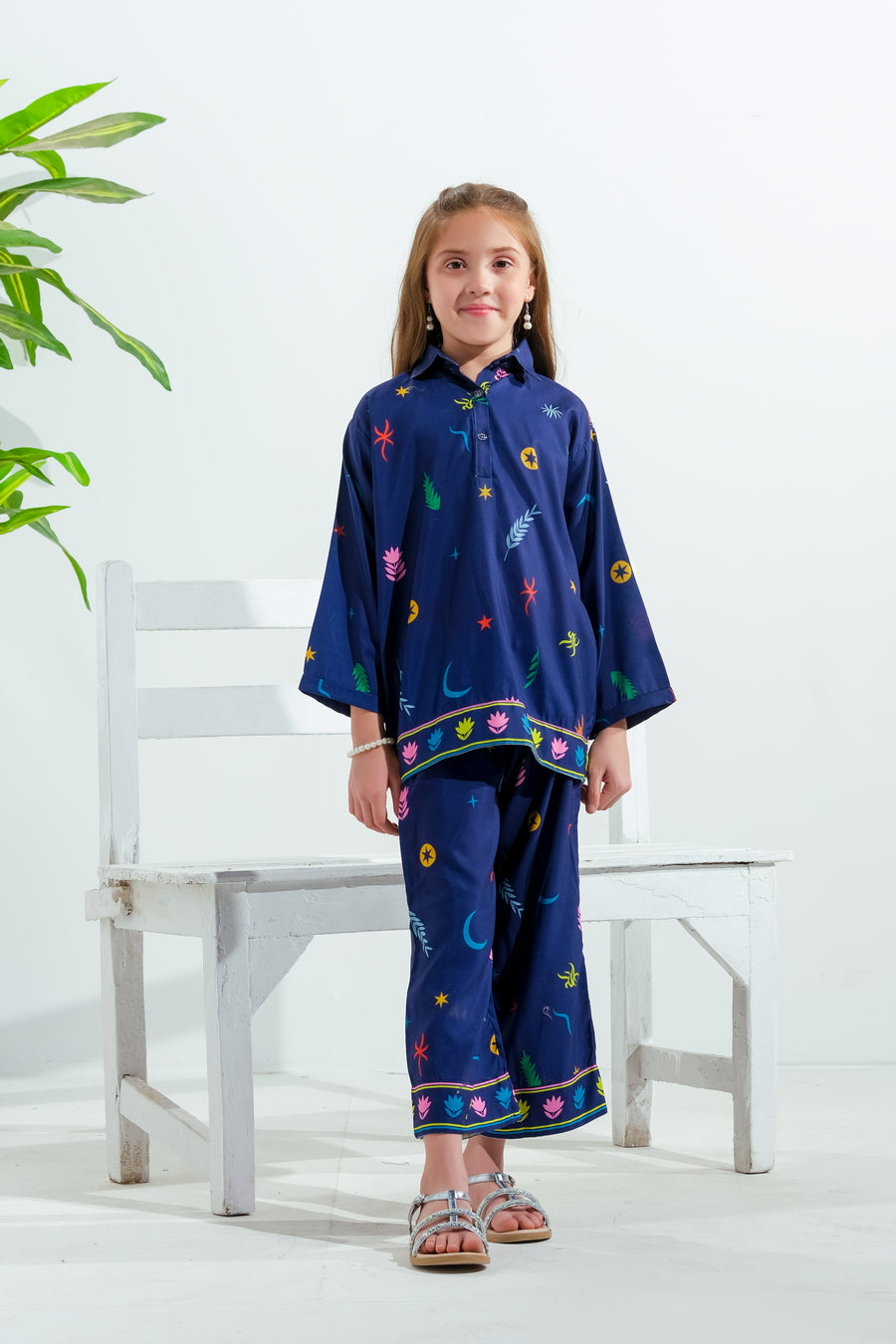 Galaxy Scribbles - 2pcs - Poly Cambric - 2pcs-ready-to-wear - Sprinkles Pakistan