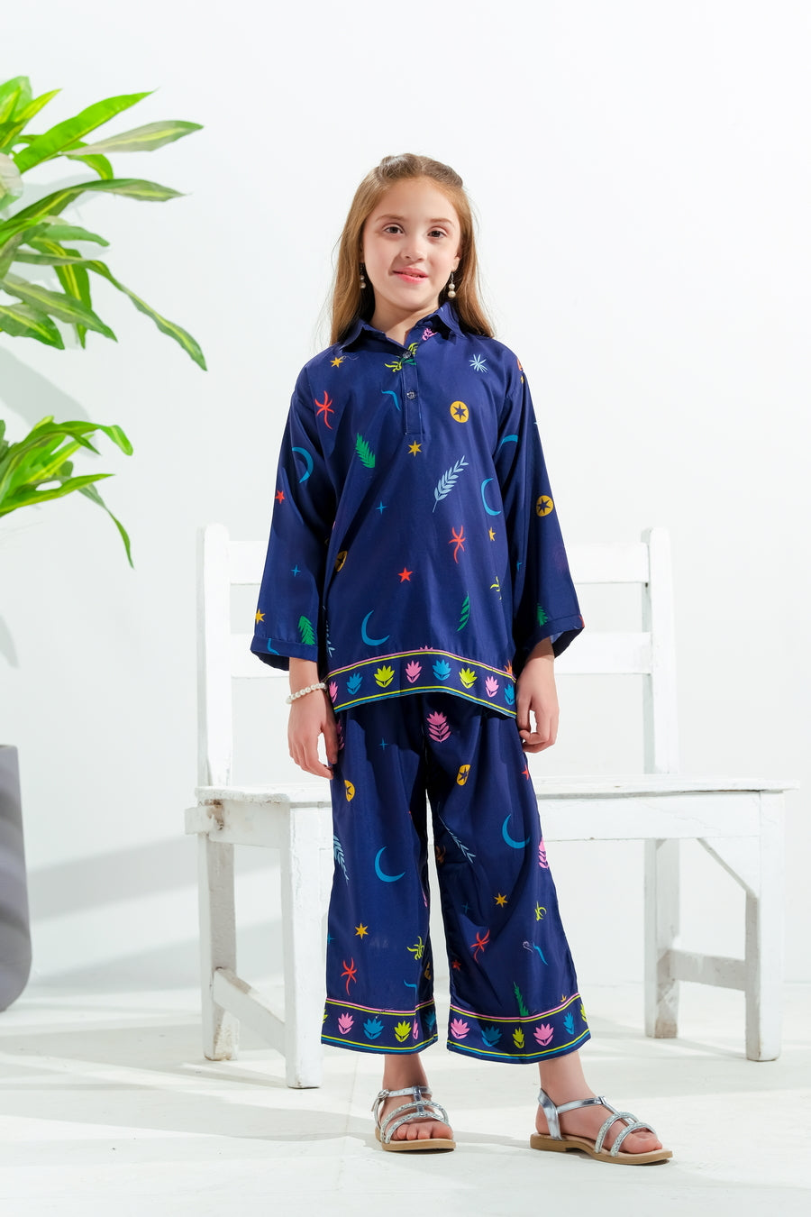Galaxy Scribbles - 2pcs - Poly Cambric - 2pcs-ready-to-wear - Sprinkles Pakistan
