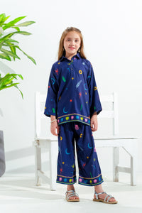 Galaxy Scribbles - 2pcs - Poly Cambric - 2pcs-ready-to-wear - Sprinkles Pakistan