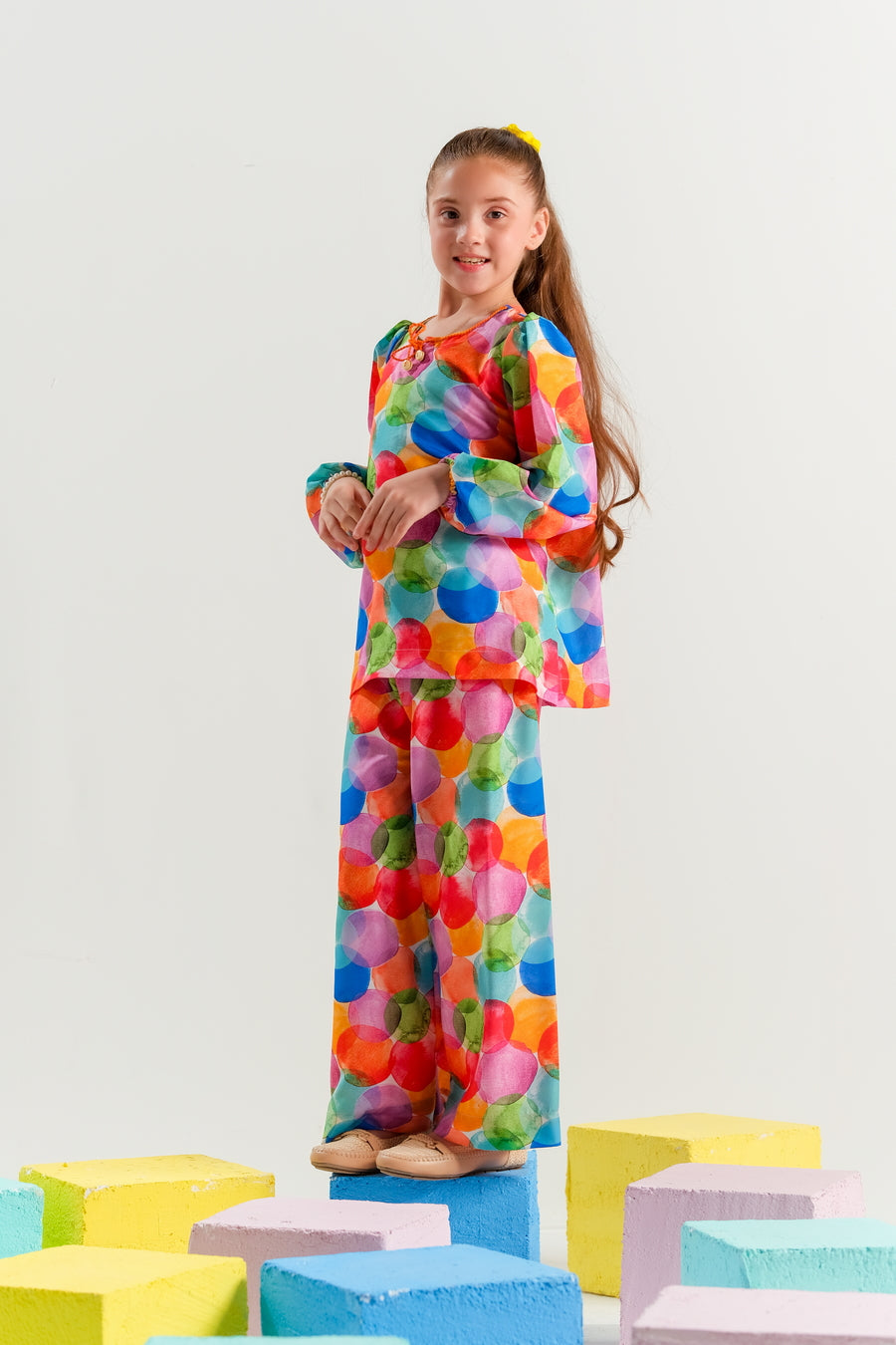 Rainbow Orbit - 2pcs - Poly Cambric - 2pcs-ready-to-wear - Sprinkles Pakistan