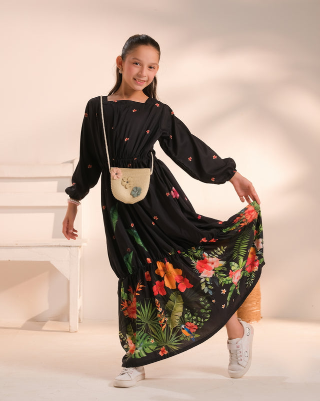 Botanic - 1pc - Poly Cambric - tunics-kids - Sprinkles Pakistan