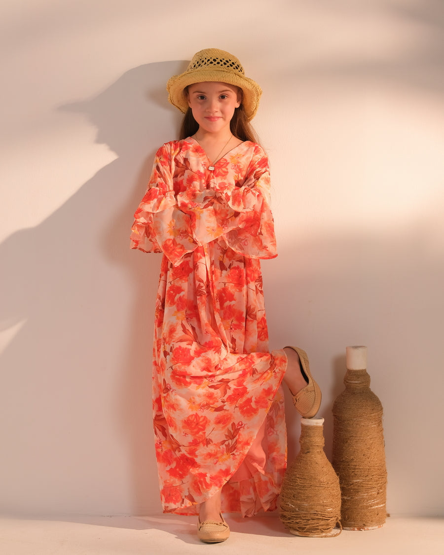 Amber Meadow - 1pc - Chiffon - tunics-kids - Sprinkles Pakistan