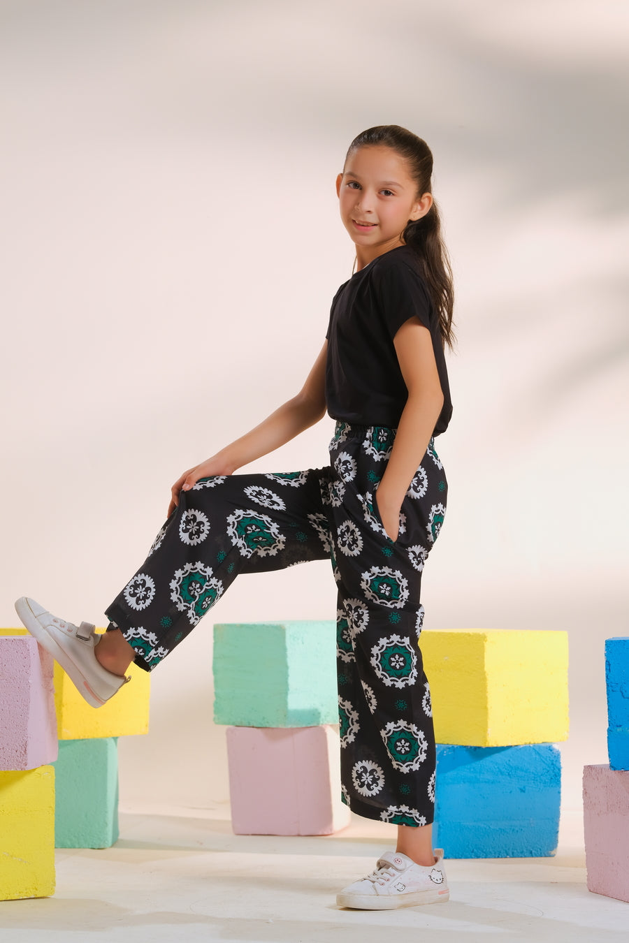 Midnight Bloom - Trouser - Lawn - bottoms, pants - Sprinkles Pakistan