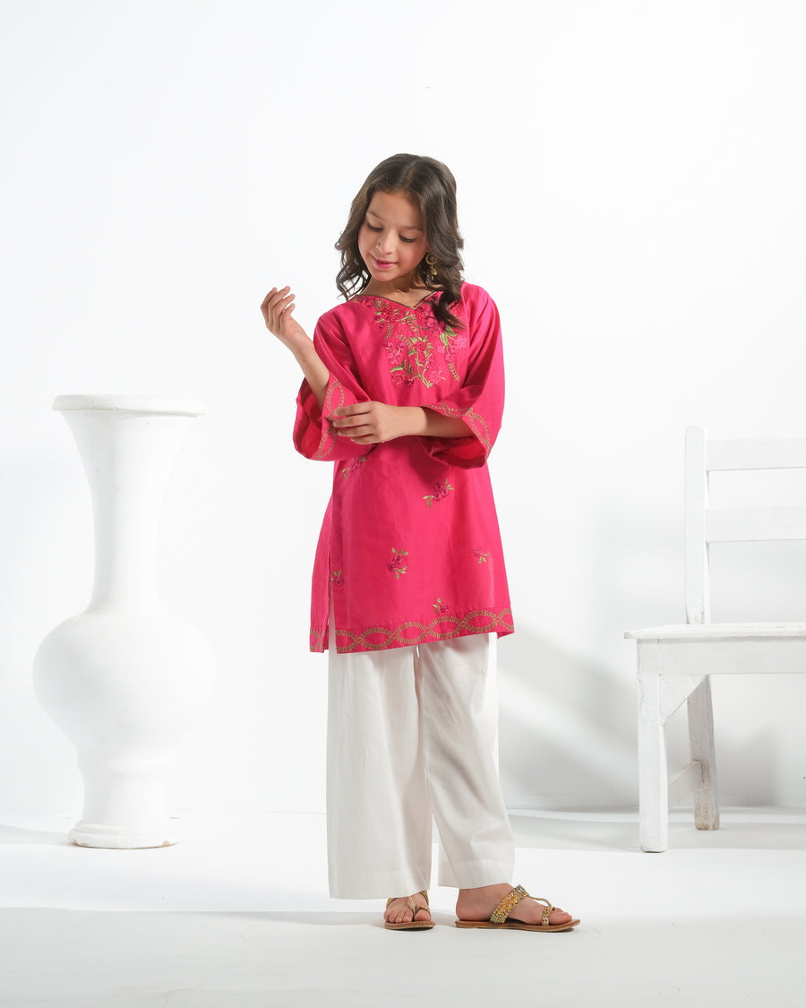 Rosy Radiance - 1pc - Embroidered