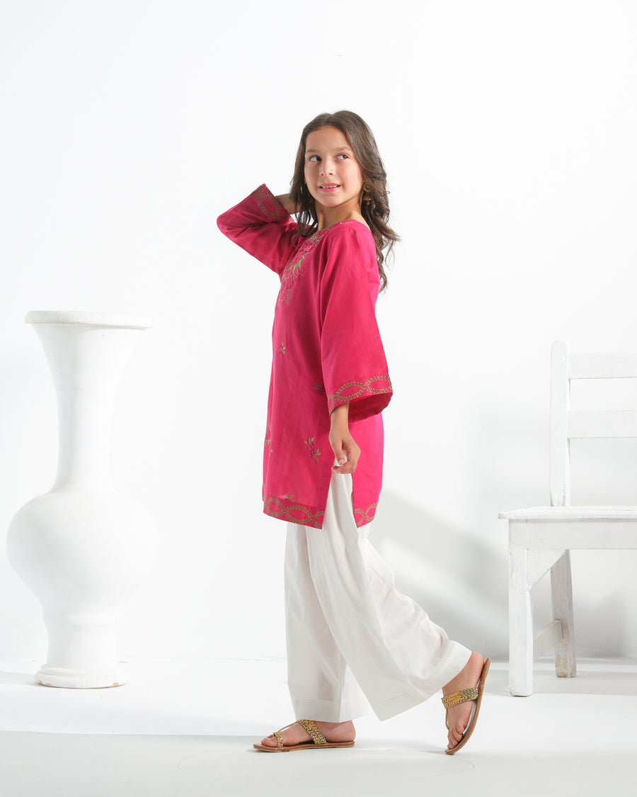 Rosy Radiance - 1pc - Embroidered