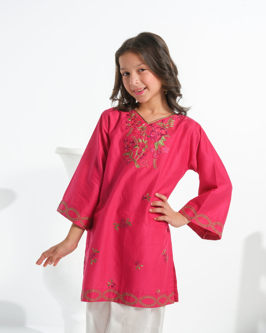Rosy Radiance - 1pc - Embroidered