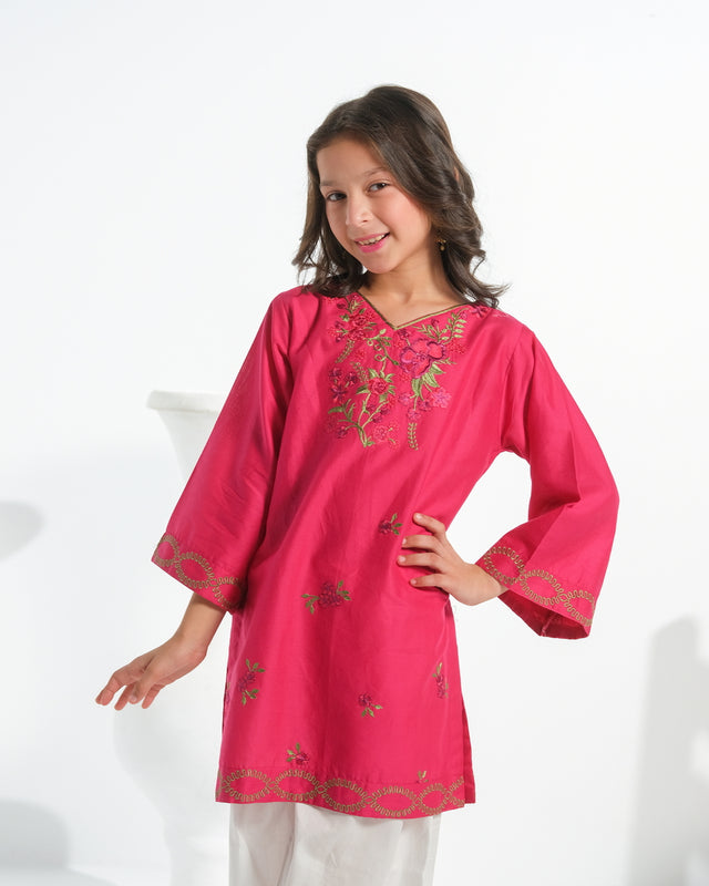Rosy Radiance - 1pc - Embroidered