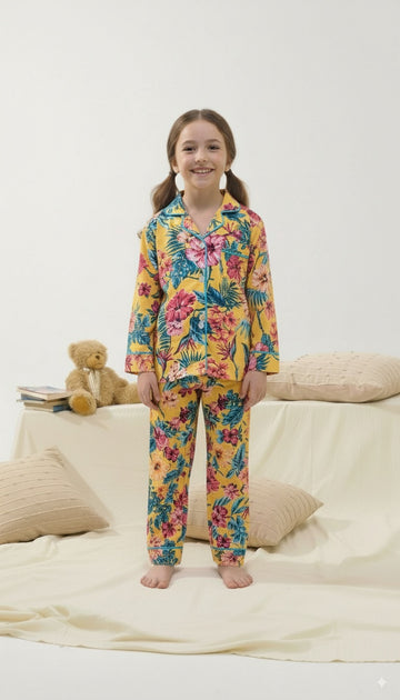 Sunset Tropic Bloom - Night Suit - 2pcs