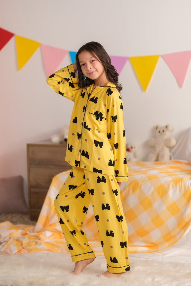 Charming Night Wrap - Night Suit - 2pcs - Linen - Sprinkles Pakistan