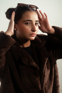 Cocoa Drift - Long Coat - Faux Fur - coat-jacket, kids, kids-winter, western - Sprinkles Pakistan