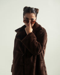 Cocoa Drift - Long Coat - Faux Fur - coat-jacket, kids, kids-winter, western - Sprinkles Pakistan
