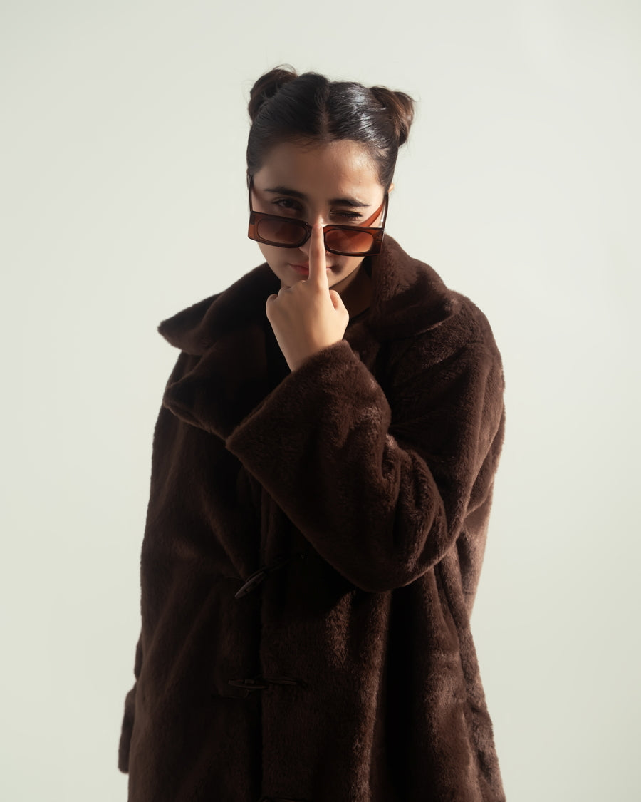 Cocoa Drift - Long Coat - Faux Fur - coat-jacket, kids, kids-winter, western - Sprinkles Pakistan