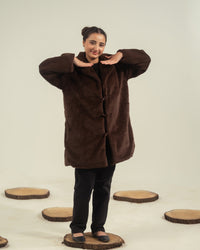Cocoa Drift - Long Coat - Faux Fur - coat-jacket, kids, kids-winter, western - Sprinkles Pakistan