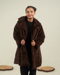 Cocoa Drift - Long Coat - Faux Fur - coat-jacket, kids, kids-winter, western - Sprinkles Pakistan