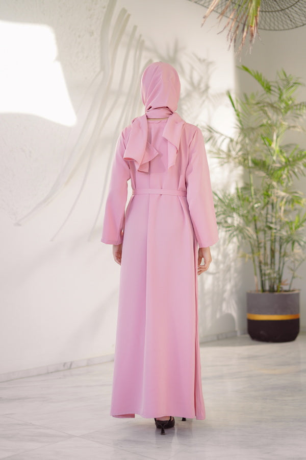 Rose Aura Abaya with Stole - Nidha Fabric - Sprinkles Pakistan