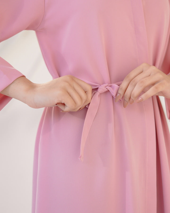 Rose Aura Abaya with Stole - Nidha Fabric - Sprinkles Pakistan