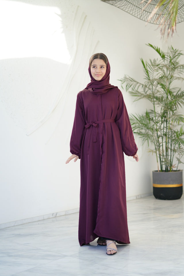 Berry Dusk Abaya with stole
