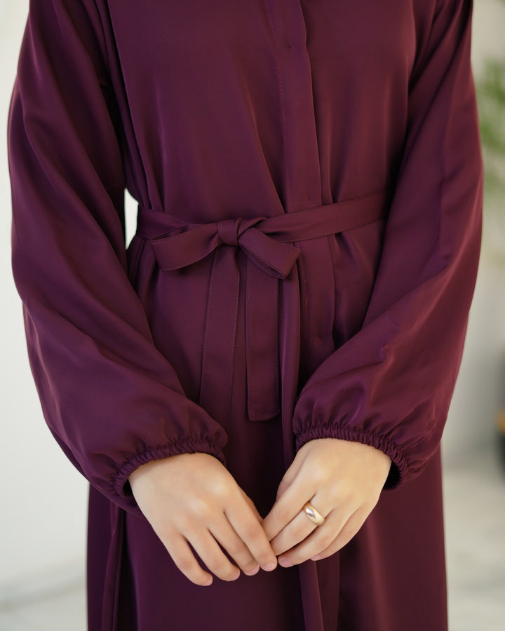 Berry Dusk Abaya with stole - Nidha Fabric - Sprinkles Pakistan