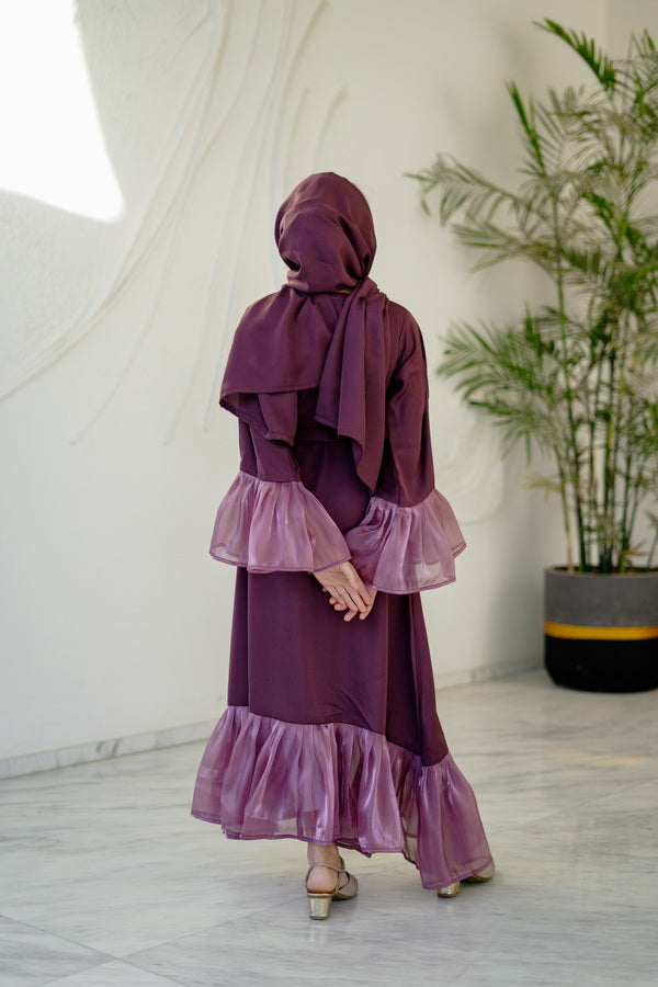 Muted Mauve Abaya with Stole