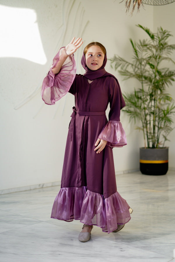 Muted Mauve Abaya with Stole