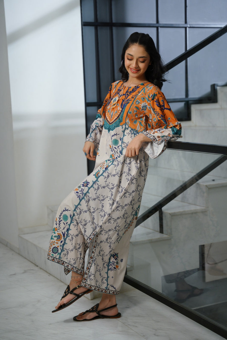 Celeste Pleated - 1pc - Dull Crepe - Sprinkles Pakistan