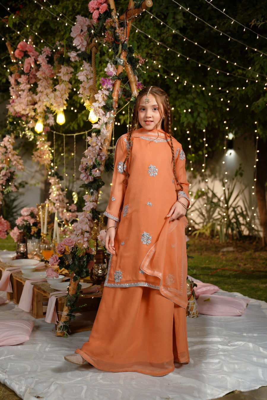 Kesari Noor - 3pcs - Sequence Embroidered Chiffon - Festive - Sprinkles Pakistan