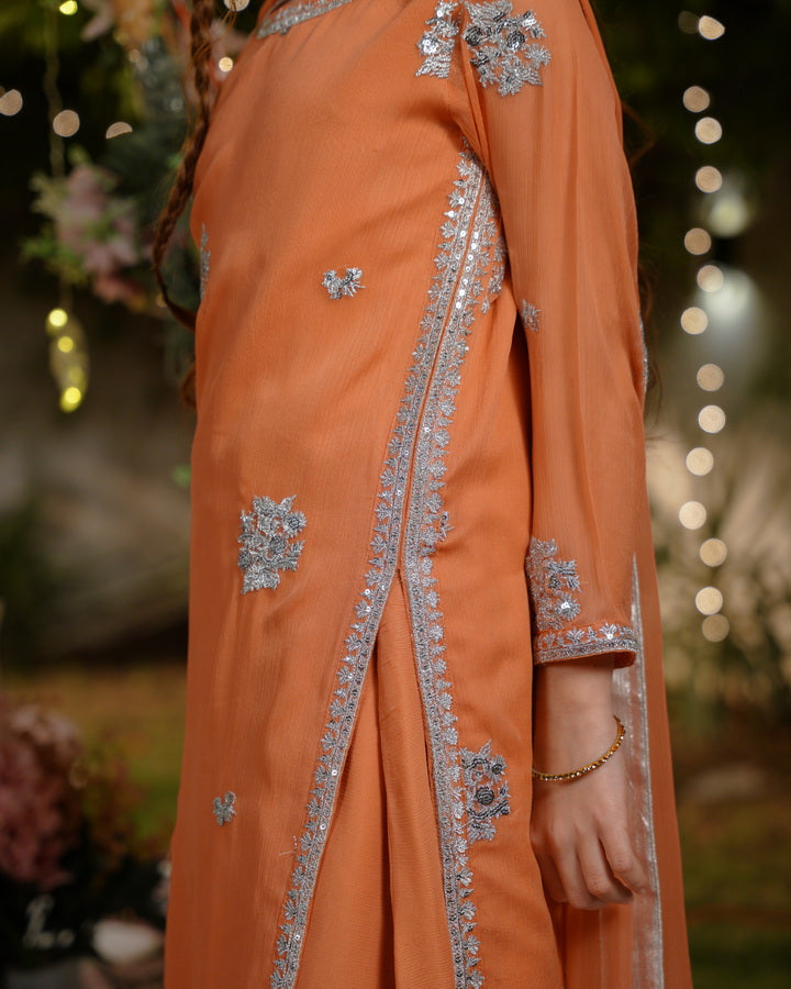 Kesari Noor - 3pcs - Sequence Embroidered Chiffon - Festive - Sprinkles Pakistan