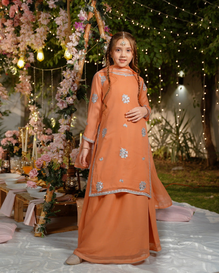 Kesari Noor - 3pcs - Sequence Embroidered Chiffon - Festive - Sprinkles Pakistan