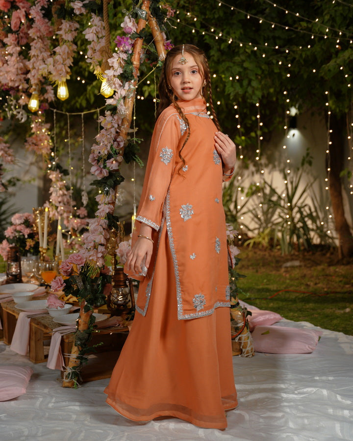 Kesari Noor - 3pcs - Sequence Embroidered Chiffon - Festive - Sprinkles Pakistan
