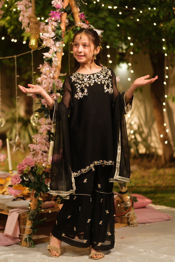 Noor-e-Siyah - 3pcs - Sequence Embroidered Chiffon - Festive - Sprinkles Pakistan