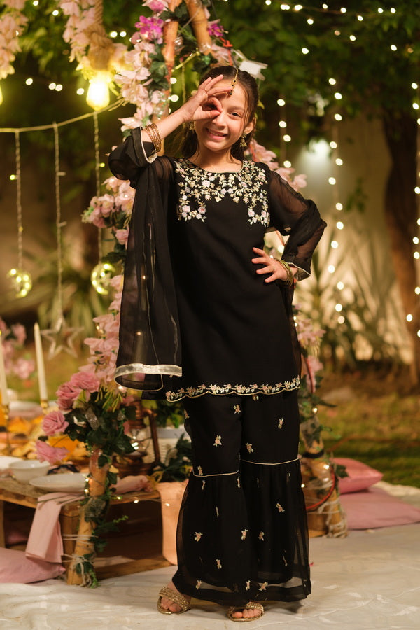 Noor-e-Siyah - 3pcs - Sequence Embroidered Chiffon - Festive - Sprinkles Pakistan