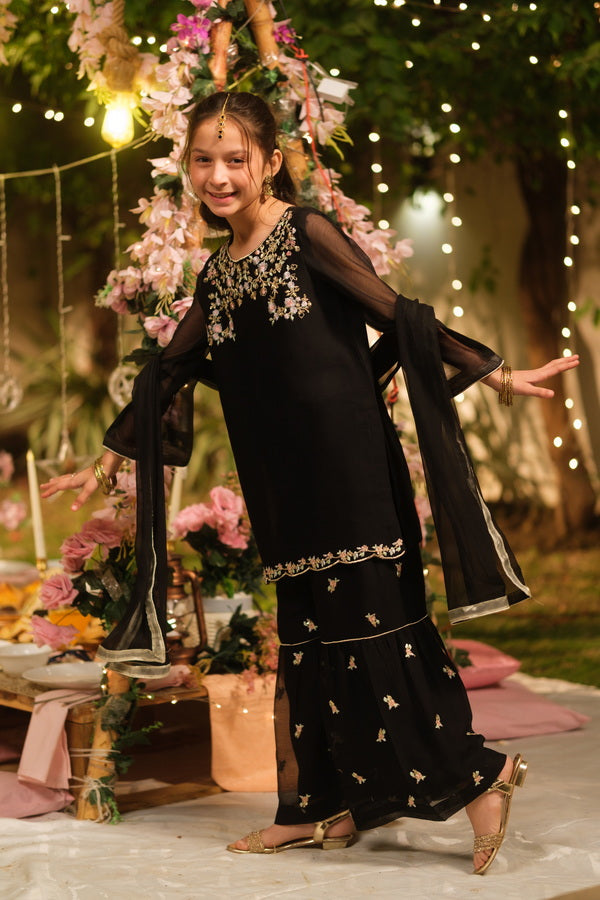 Noor-e-Siyah - 3pcs - Sequence Embroidered Chiffon - Festive - Sprinkles Pakistan