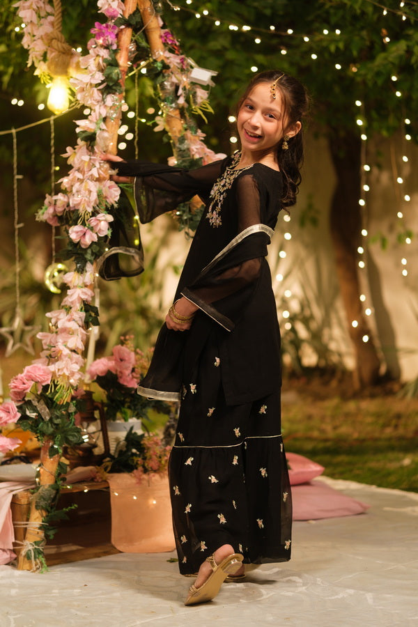Noor-e-Siyah - 3pcs - Sequence Embroidered Chiffon - Festive - Sprinkles Pakistan