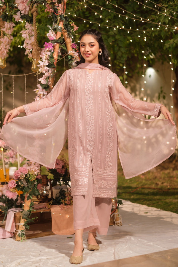 Suhana Zari - 3pcs - Sequence Embroidered Chiffon - Festive - Sprinkles Pakistan