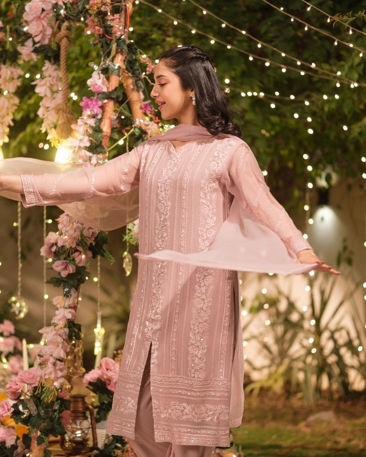 Suhana Zari - 3pcs - Sequence Embroidered Chiffon - Festive - Sprinkles Pakistan