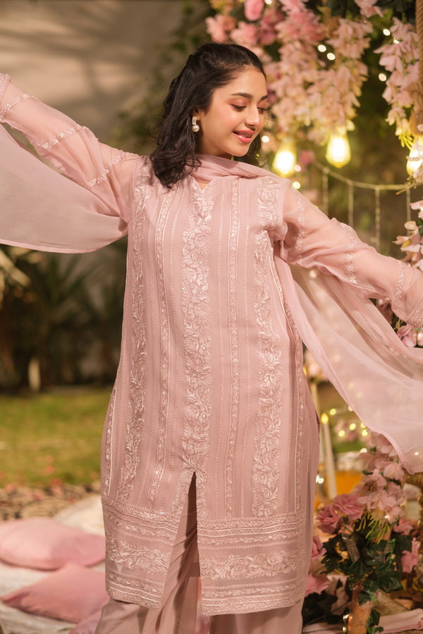 Suhana Zari - 3pcs - Sequence Embroidered Chiffon - Festive - Sprinkles Pakistan