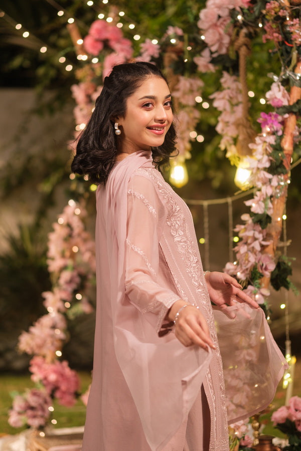 Suhana Zari - 3pcs - Sequence Embroidered Chiffon - Festive - Sprinkles Pakistan