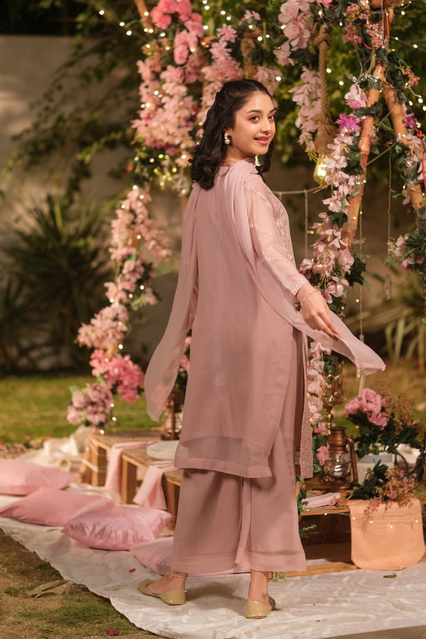 Suhana Zari - 3pcs - Sequence Embroidered Chiffon - Festive - Sprinkles Pakistan