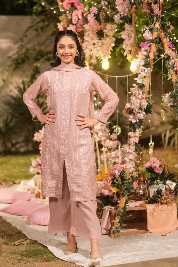 Suhana Zari - 3pcs - Sequence Embroidered Chiffon - Festive - Sprinkles Pakistan