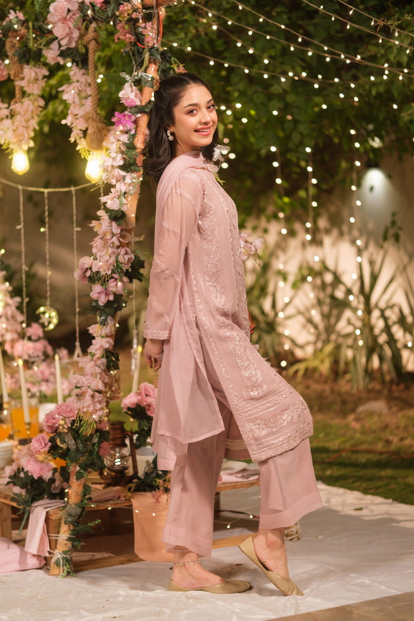 Suhana Zari - 3pcs - Sequence Embroidered Chiffon - Festive - Sprinkles Pakistan