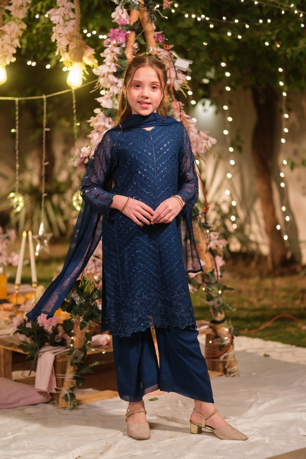 Falak - 3pcs - Sequence Embroidered Chiffon - Festive - Sprinkles Pakistan