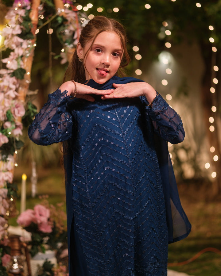 Falak - 3pcs - Sequence Embroidered Chiffon - Festive - Sprinkles Pakistan