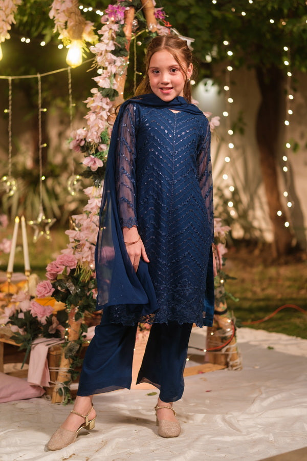 Falak - 3pcs - Sequence Embroidered Chiffon - Festive - Sprinkles Pakistan