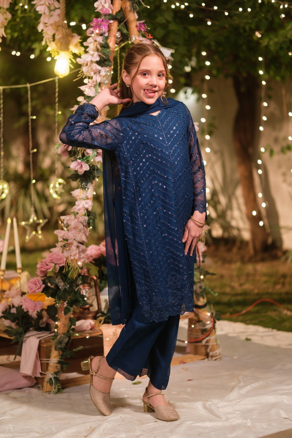 Falak - 3pcs - Sequence Embroidered Chiffon - Festive - Sprinkles Pakistan