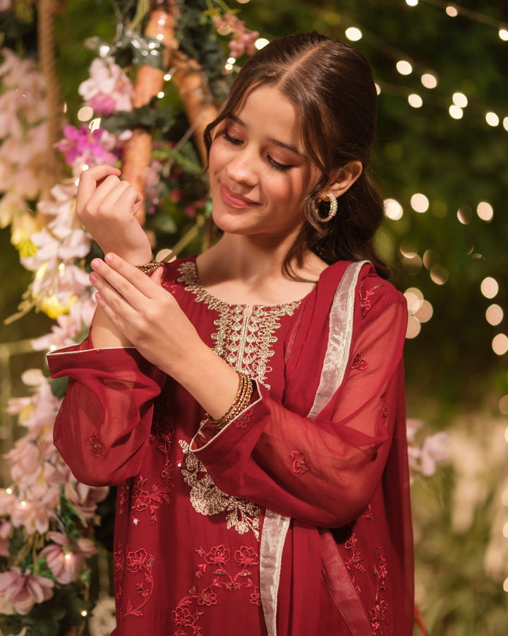 Mehr-un-Nisa - 3pcs - Sequence Embroidered Chiffon - Festive - Sprinkles Pakistan